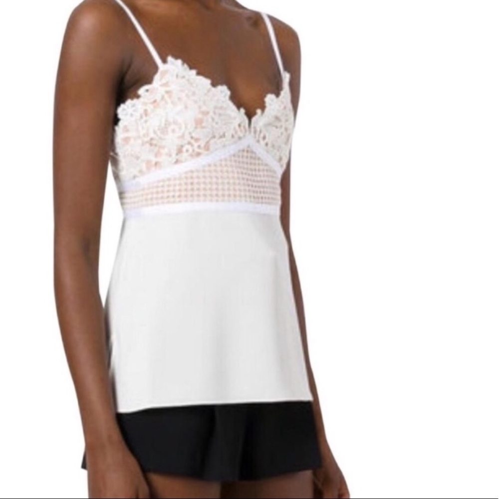 Theory Melaena Ivory Silk Spaghetti Strap Top